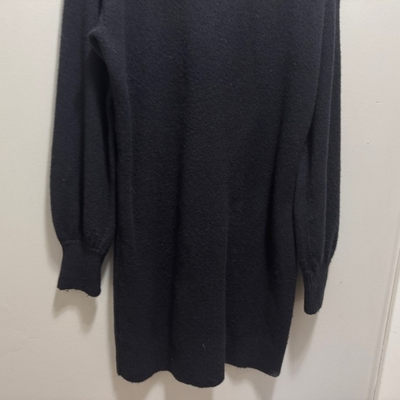 J Crew Black Merino Wool Turtleneck Long Sleeve Dress Size Large - Picture 7 of 11